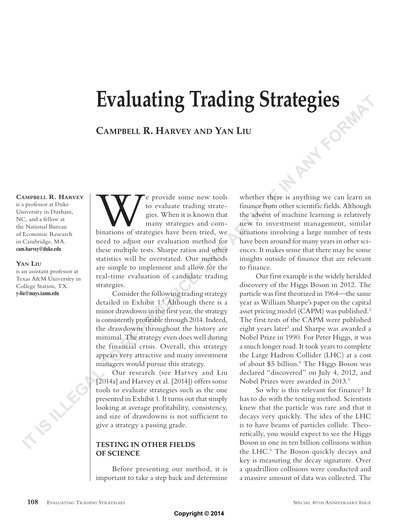 Evaluating Trading Strategies cover